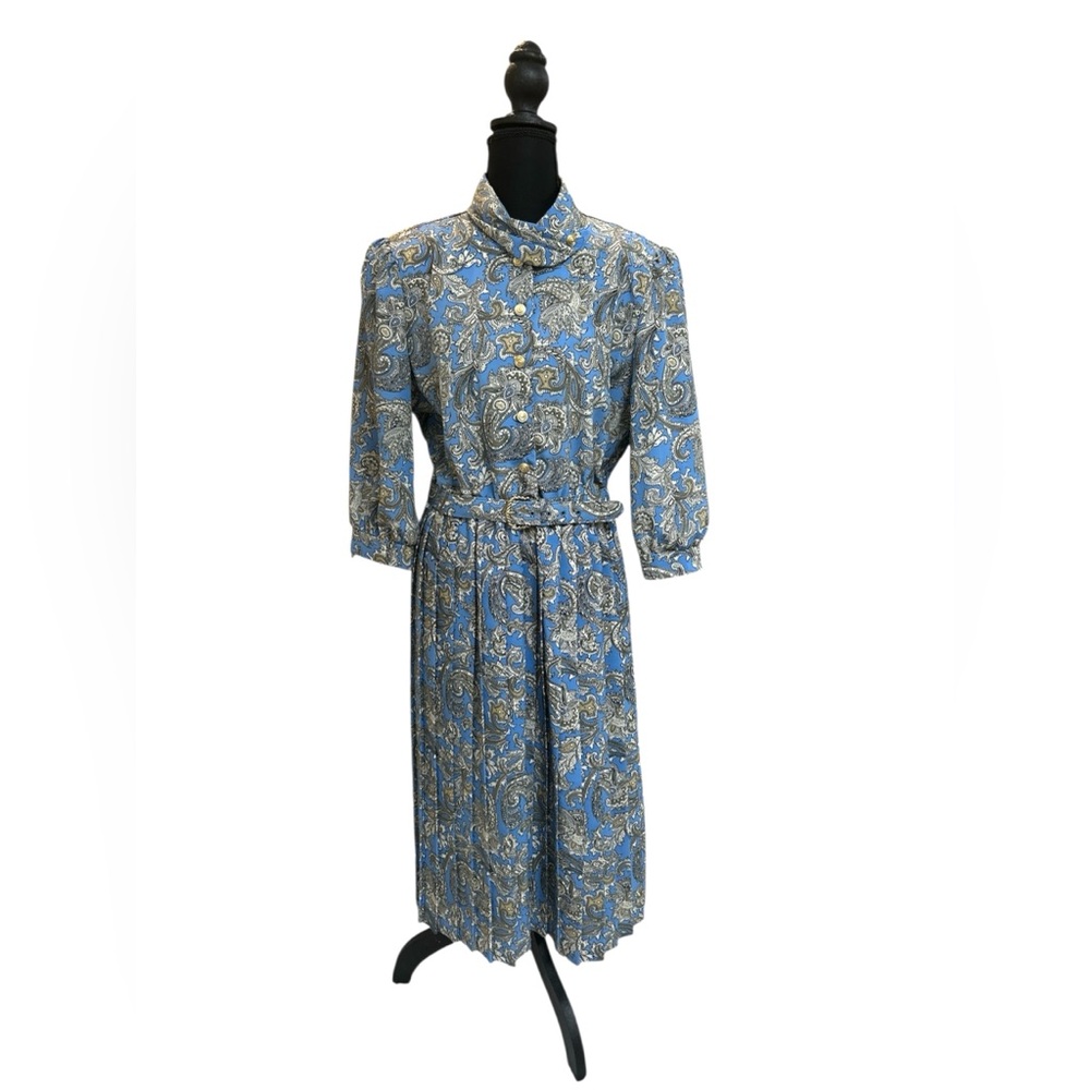 Breli Originals Elegant Blue Paisley Dress